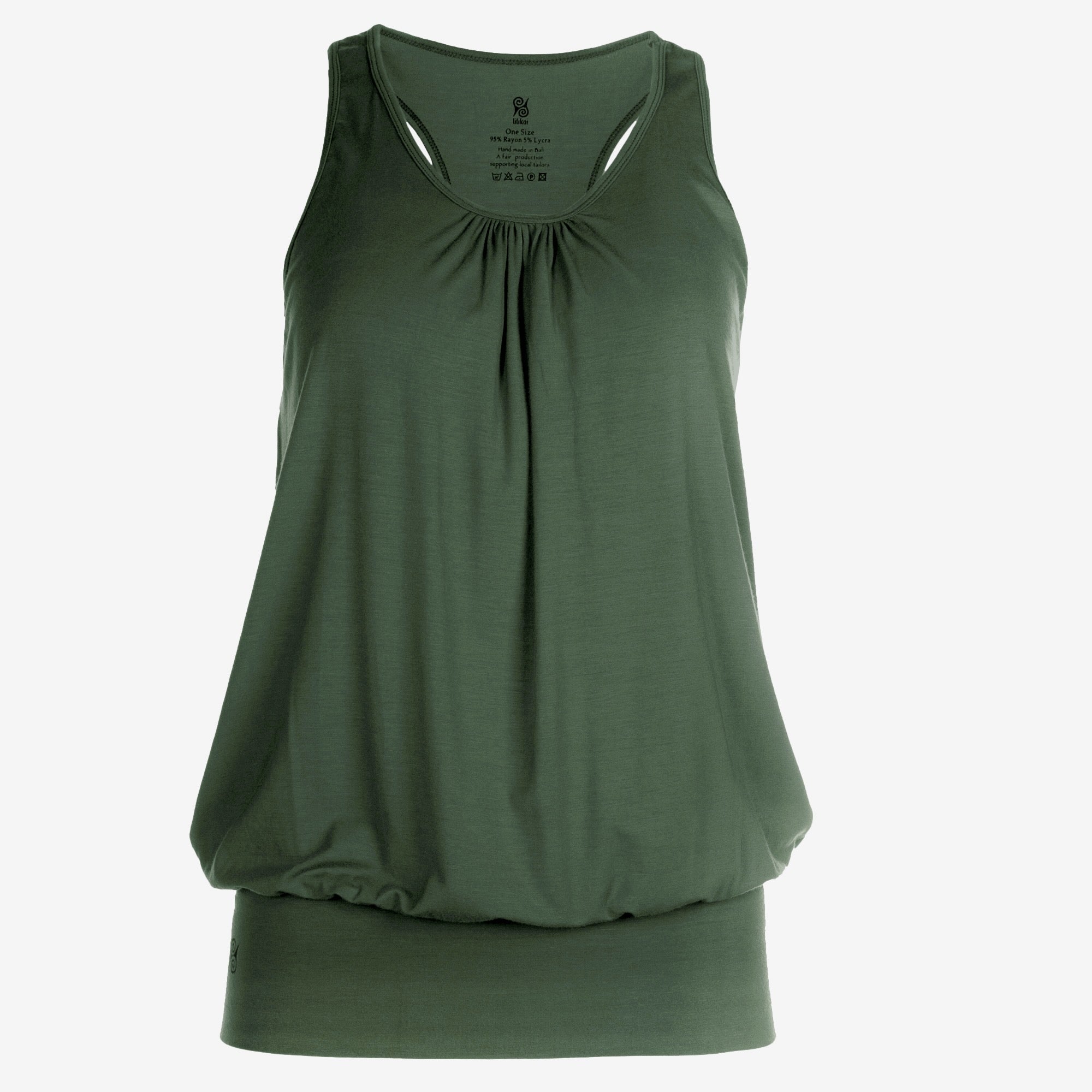 Yoga Top Damen aus Bambus Faser - Cute Shirt Forest Light