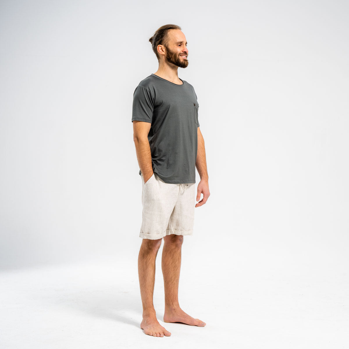 Yoga Shirt Herren aus Eukalyptus Mix - Grau