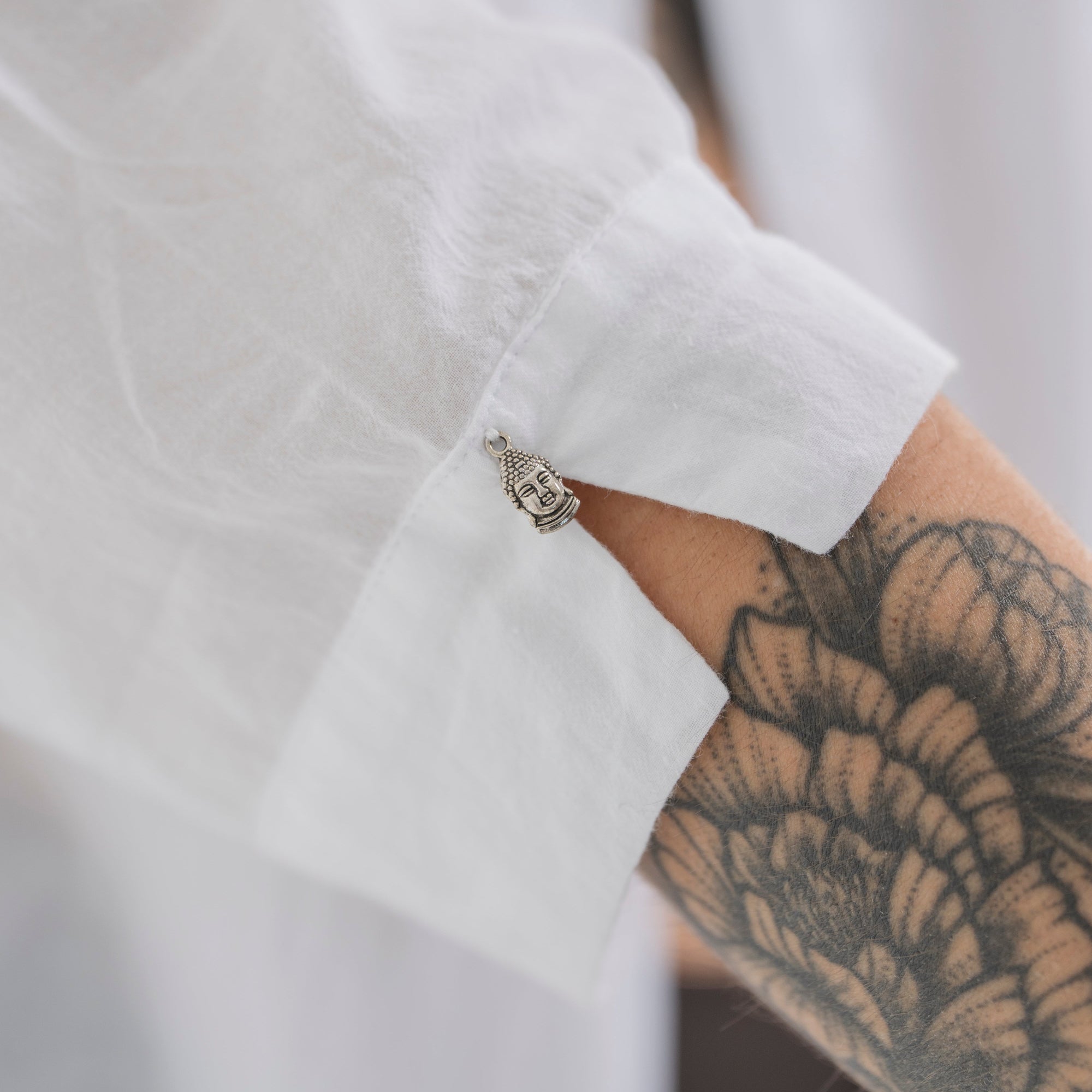 Women's cotton blend shirt - Summer Breeze White