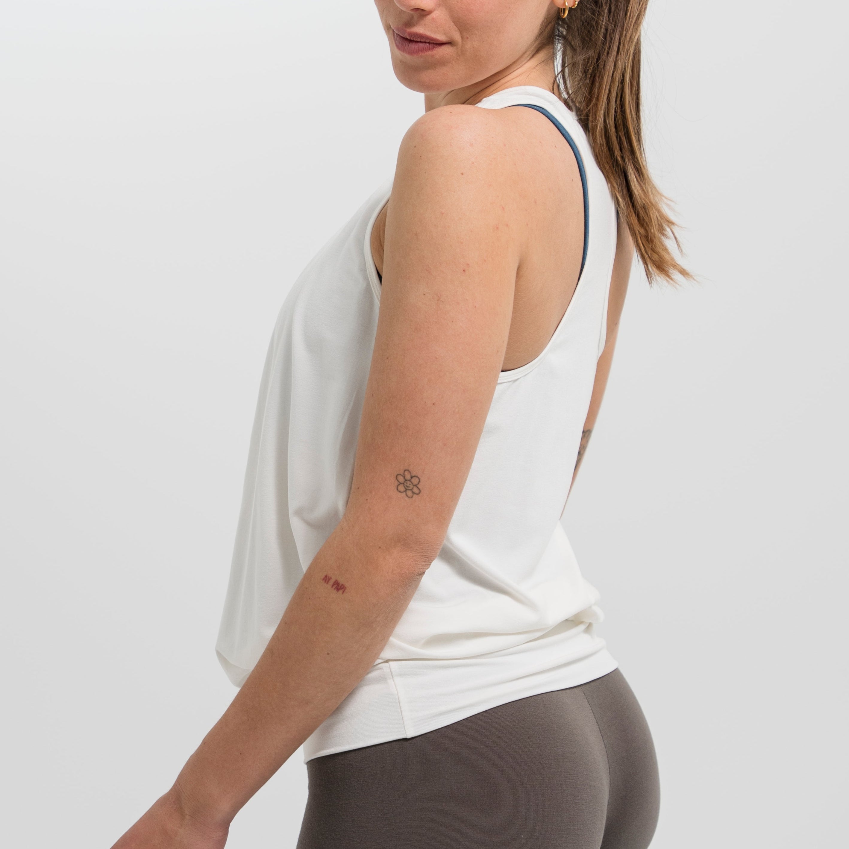 Yoga Top Damen aus Bambus Faser - Cute Shirt Off White