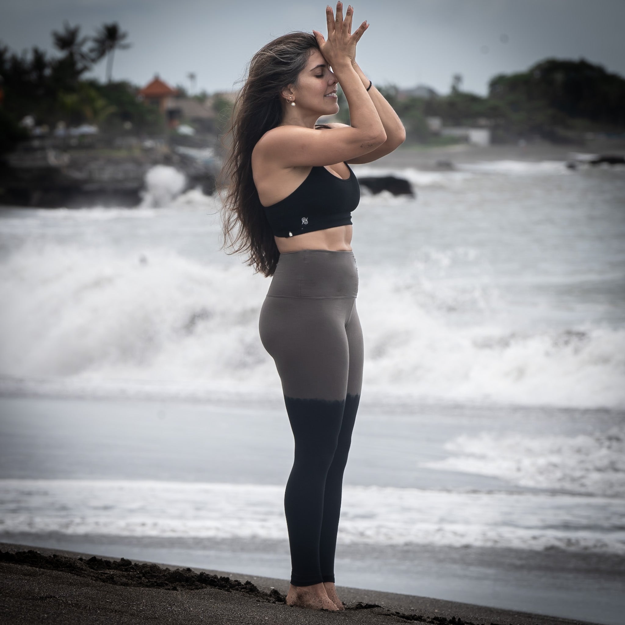 Yoga Leggings Damen aus Bambus Mix - Overknee Salty Chocolate !LIMITED EDITION! (Dünnes Material)