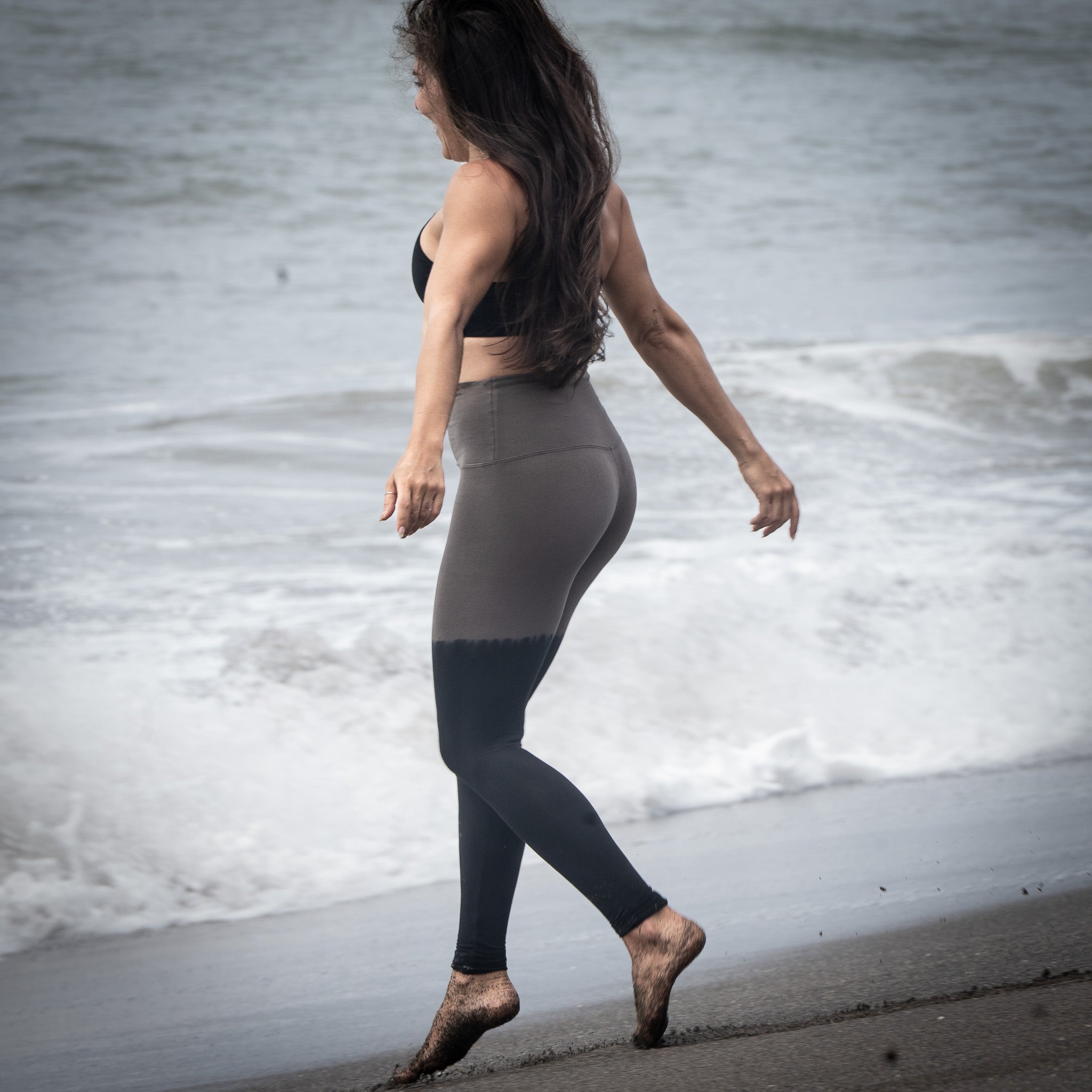 Yoga Leggings Damen aus Bambus Mix - Overknee Salty Chocolate !LIMITED EDITION! (Dünnes Material)