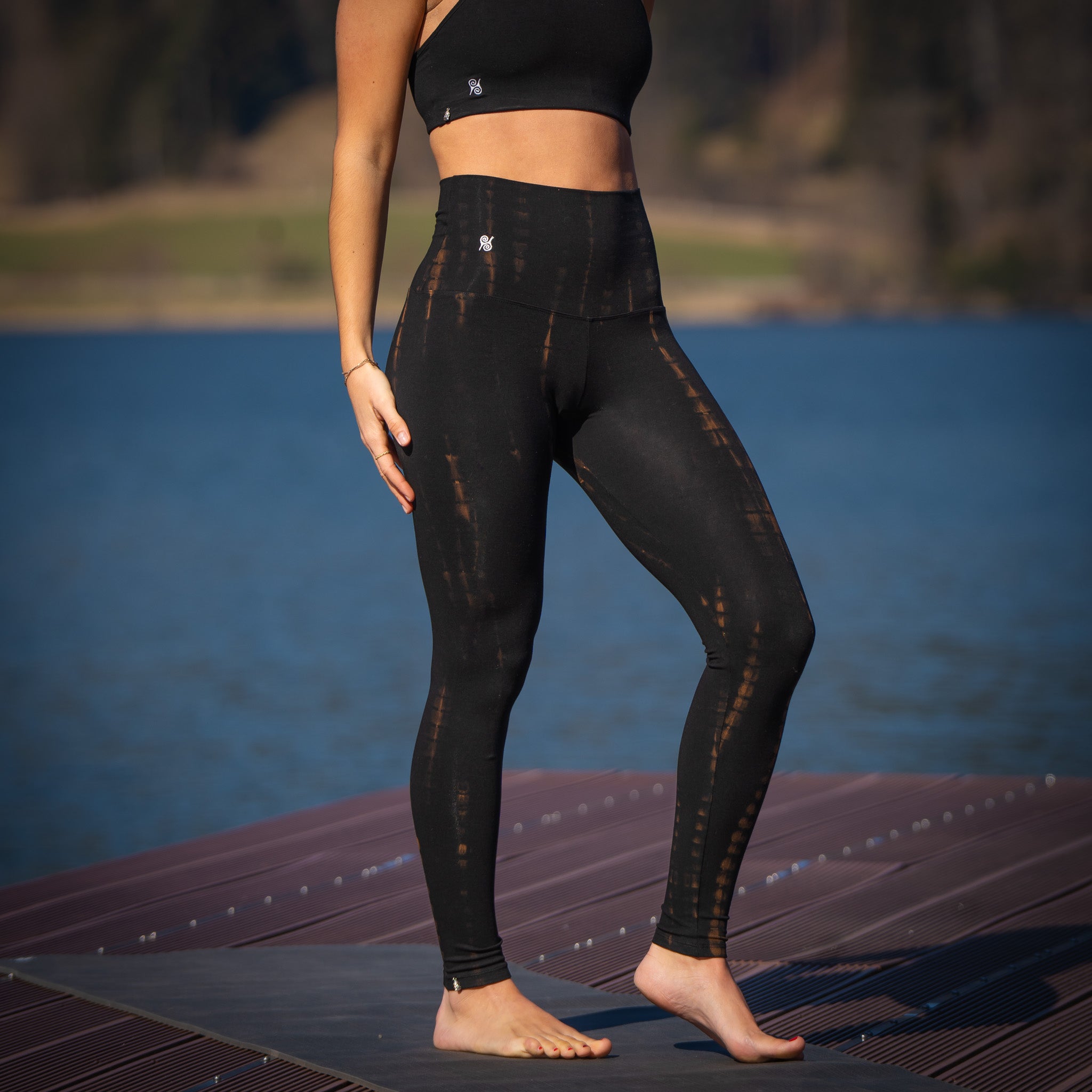 Yoga Leggings Damen aus Bambus Mix - Vulcano (Dünnes Material)