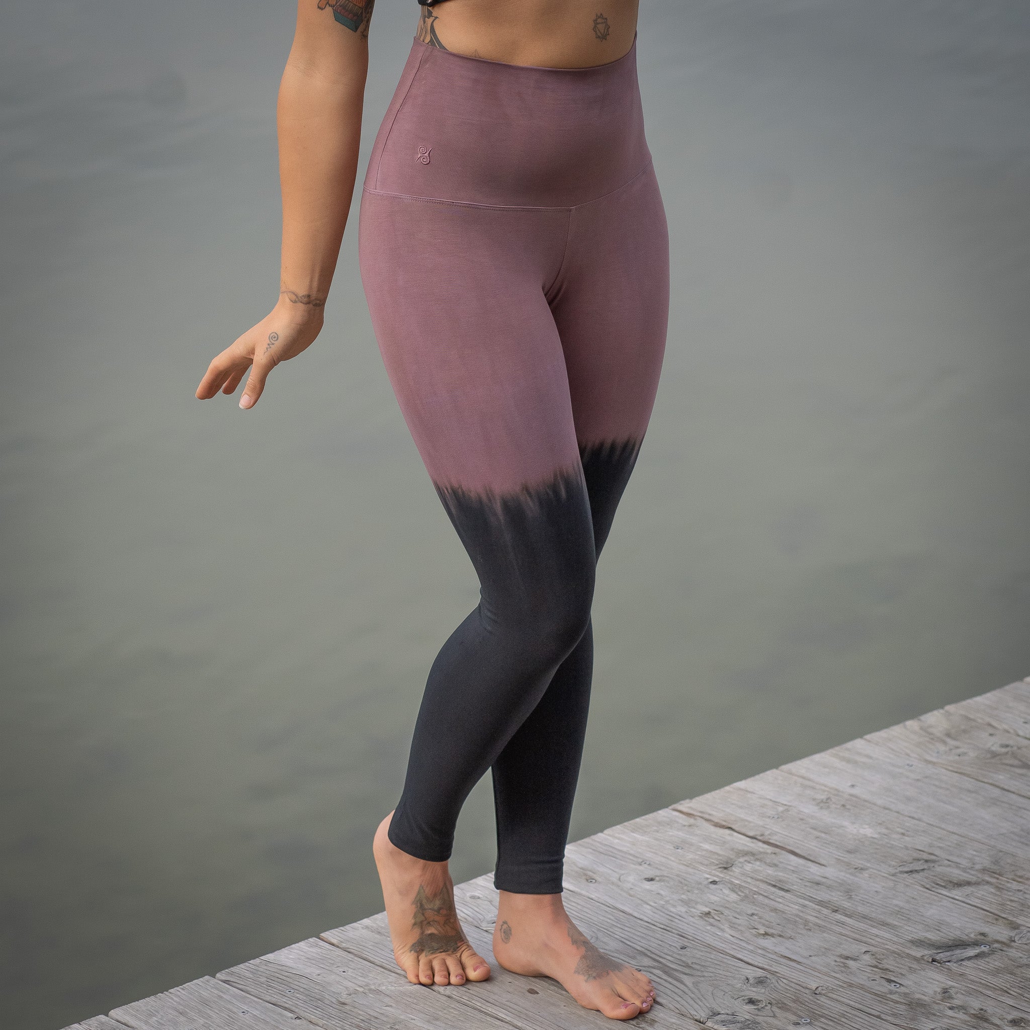 Yoga Leggings Damen aus Bambus Mix - Overknee Eggplant !LIMITED EDITION! (Standard Material)