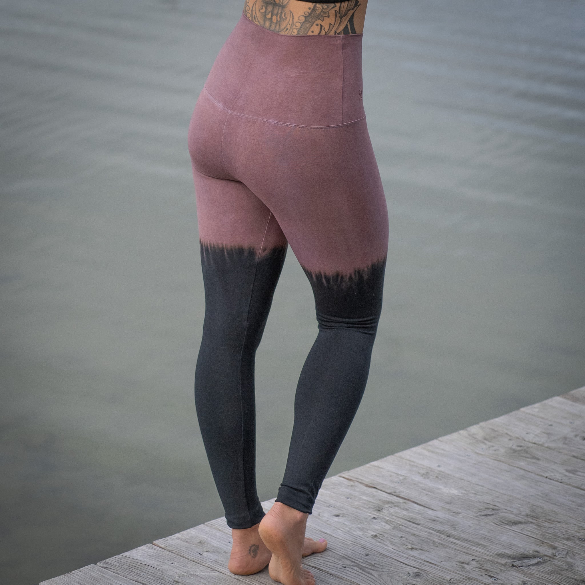 Yoga Leggings Damen aus Bambus Mix - Overknee Eggplant !LIMITED EDITION! (Standard Material)