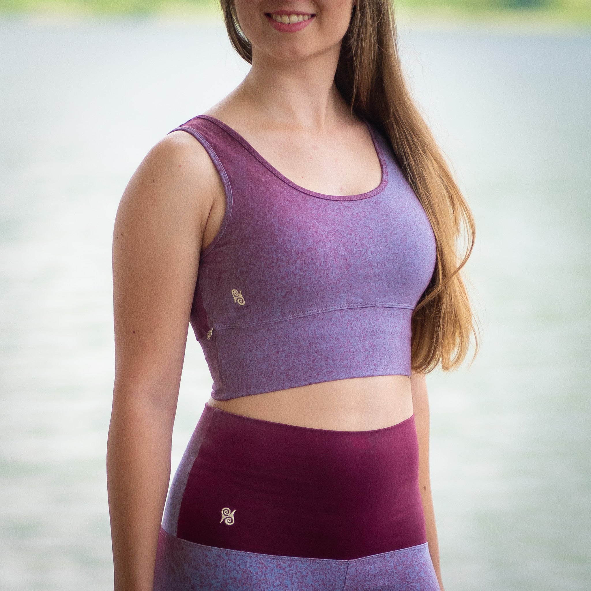 Women's Yoga Top made of Bamboo Mix - Blueberry Icecream (runs a little big)