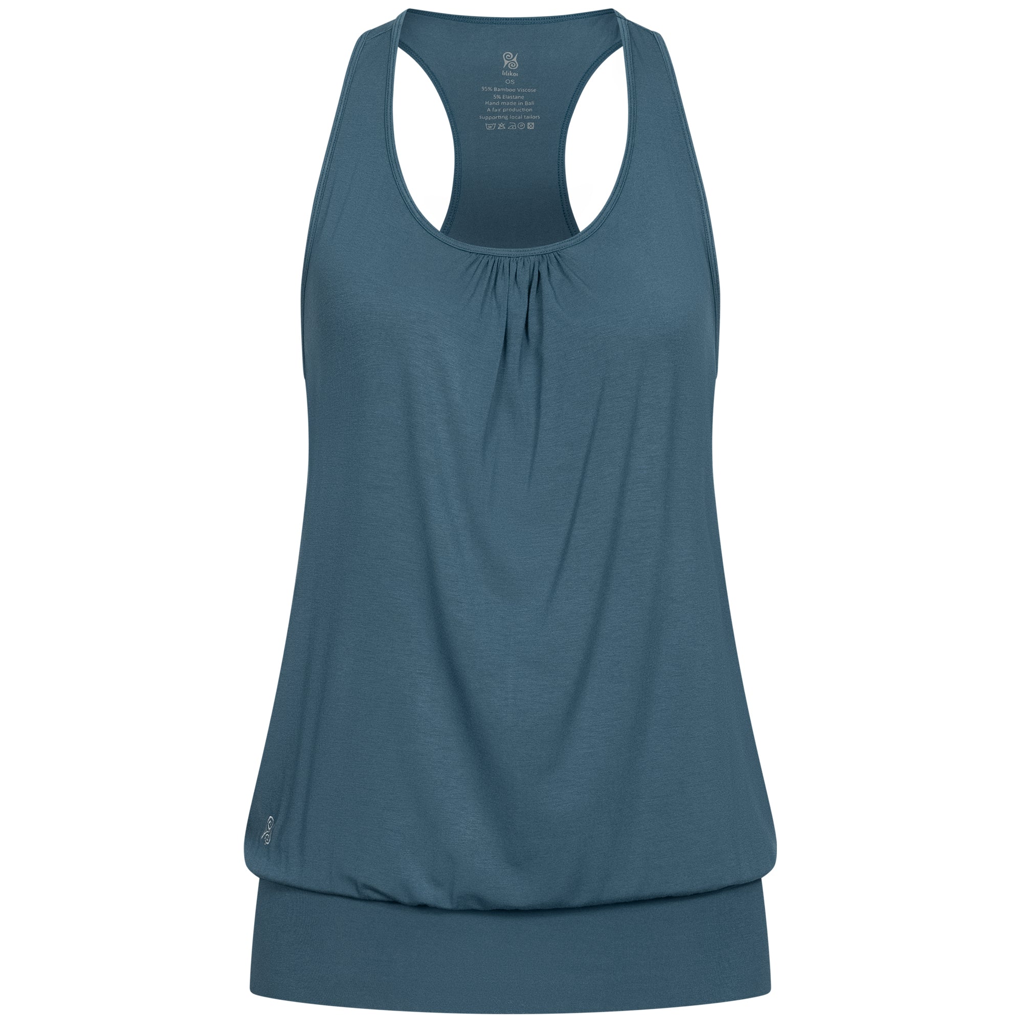 Yoga Top Damen aus Bambus Faser - Cute Shirt Indigo