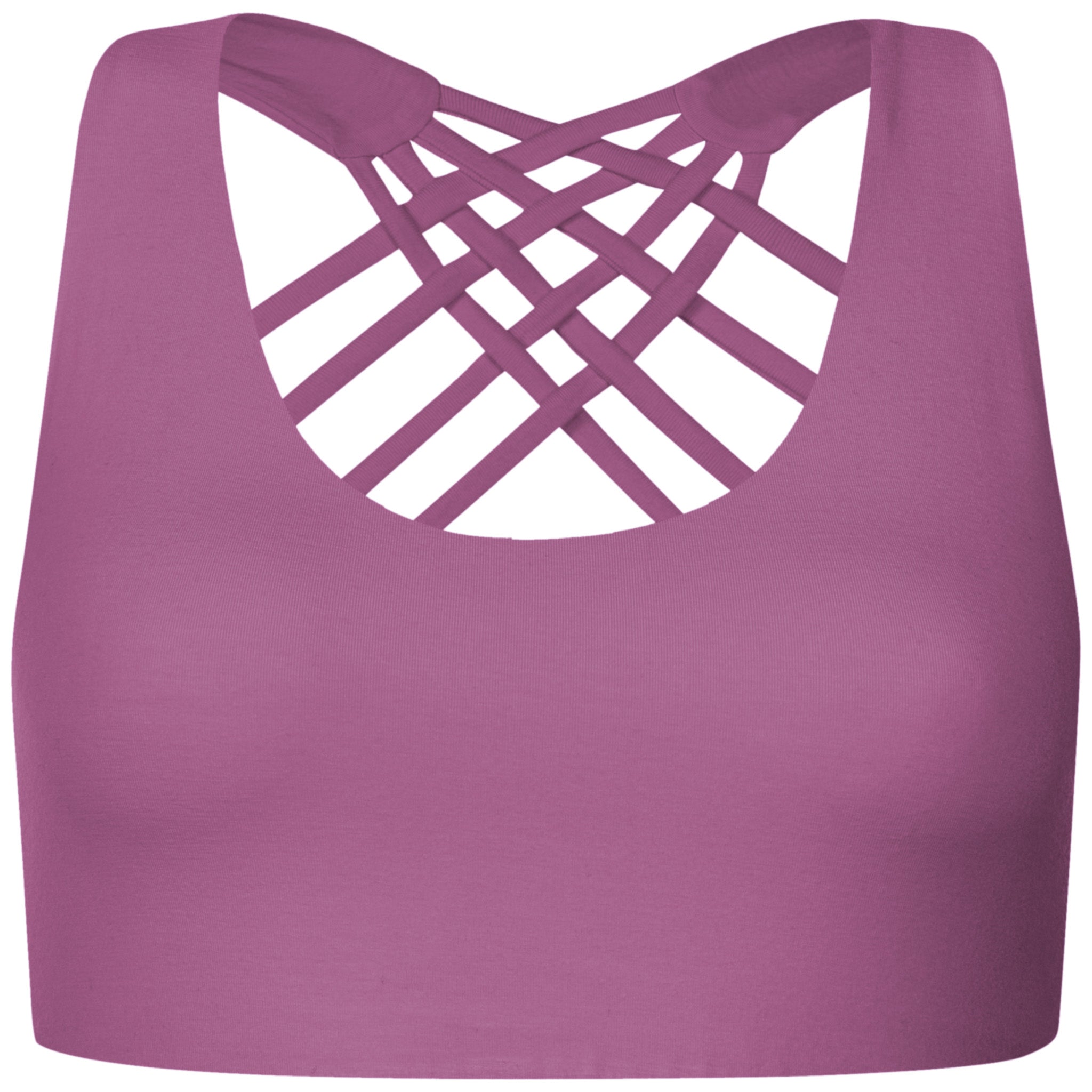 Yoga BH aus Bambus Mix - Criss Cross Lavender