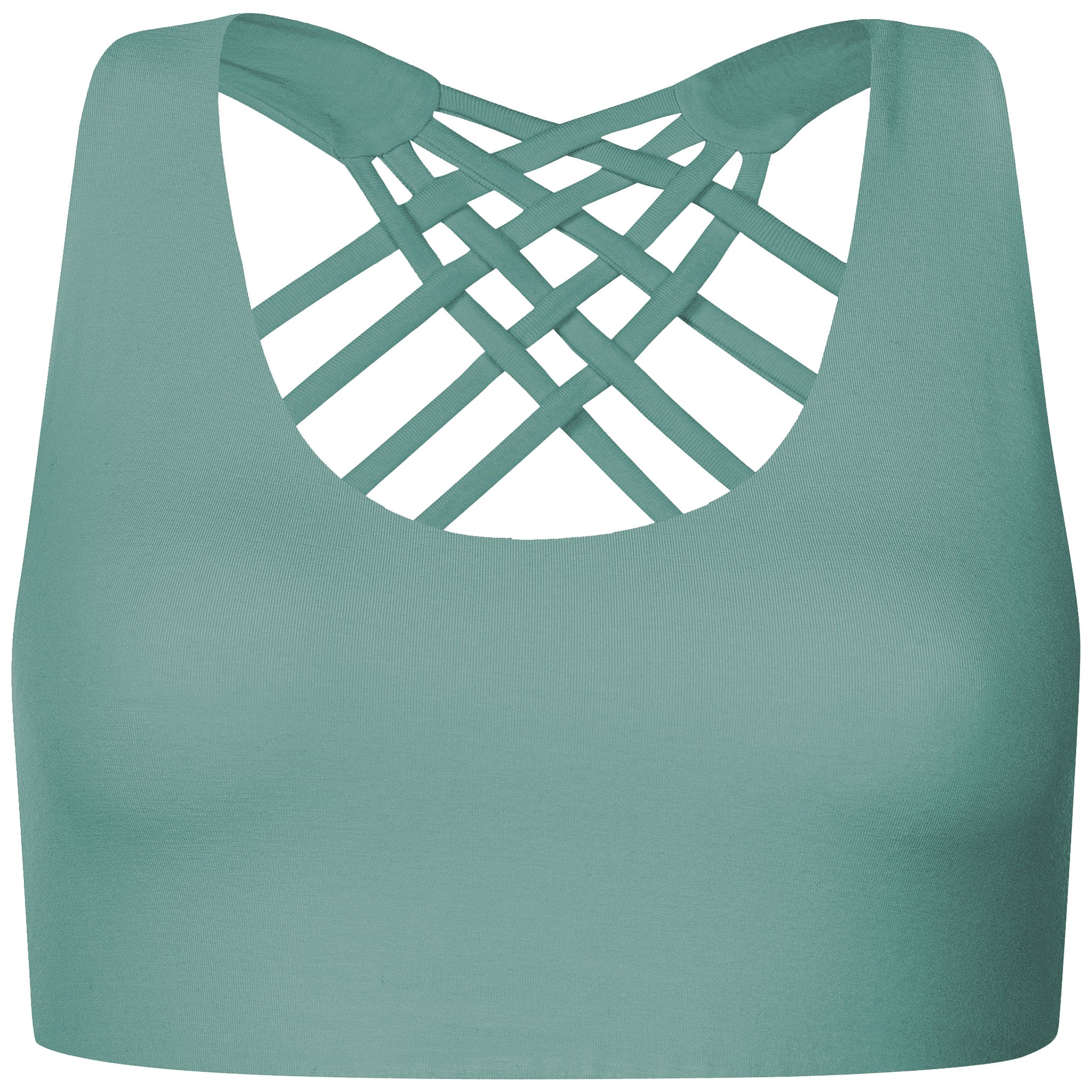 Yoga BH aus Bambus Mix - Criss Cross Salbei