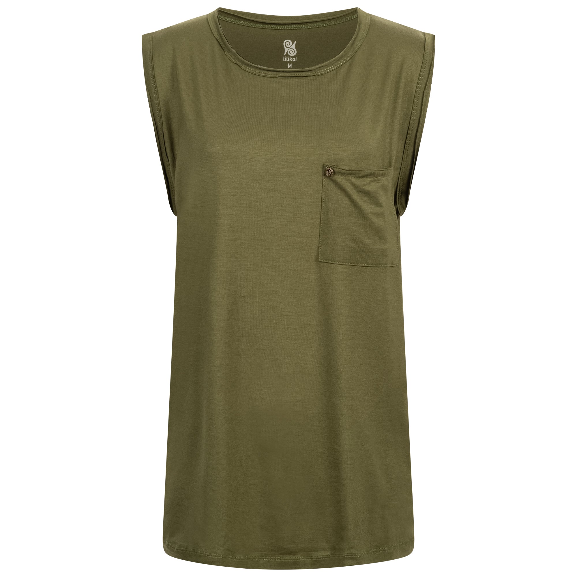 Oversize Eucalyptus Tank Top Olive Green