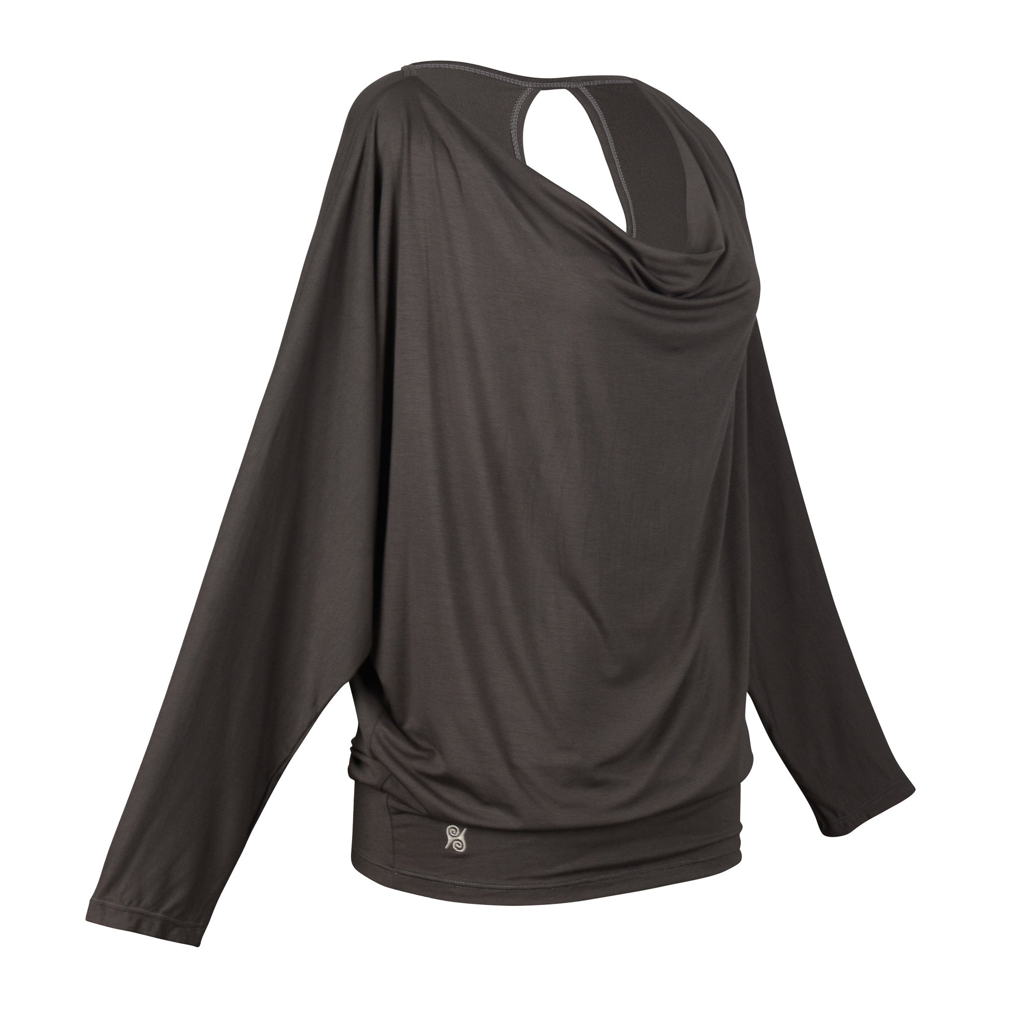 Yoga Shirt Damen aus Bambus Mix - Waterfall Top Long Salty Chocolate