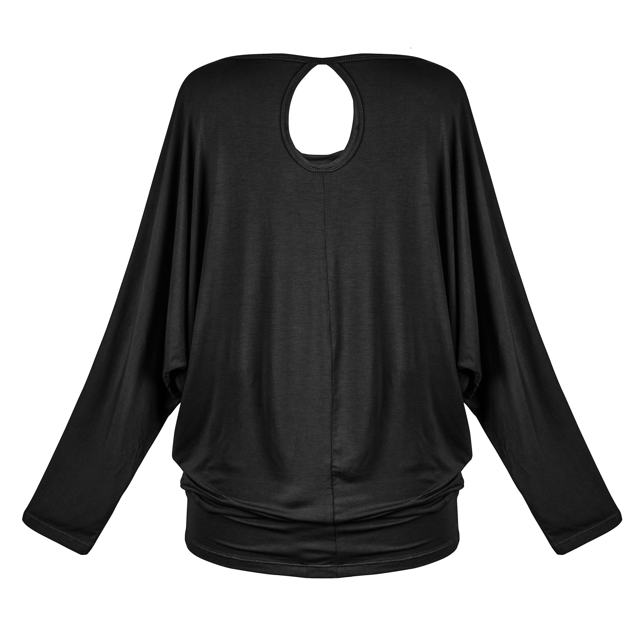 Yoga Shirt Women made of Bamboo Mix - Waterfall Top long Black NEW