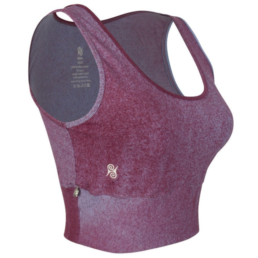 Women's Yoga Top made of Bamboo Mix - Blueberry Icecream (runs a little big)
