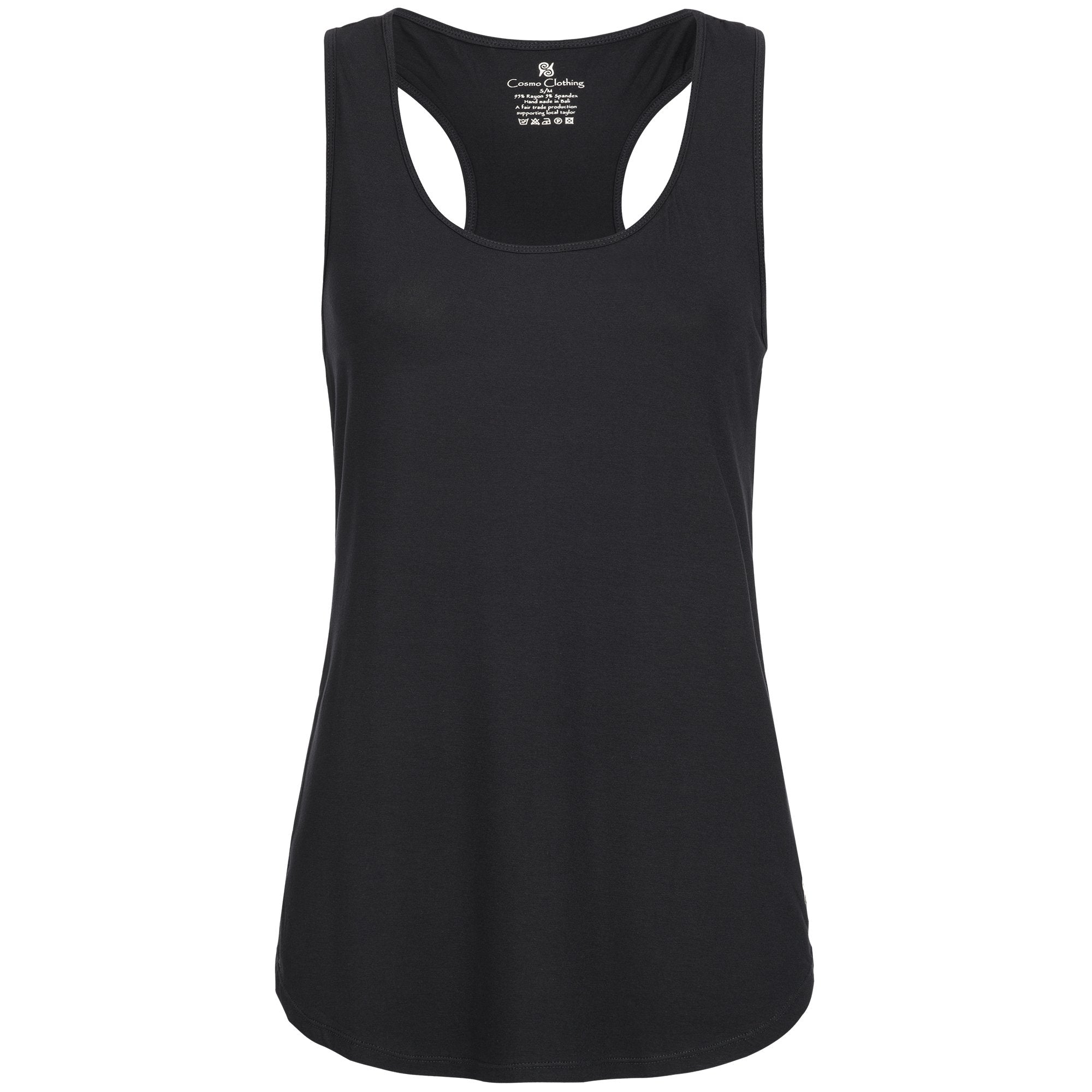 Yoga Shirt Damen aus Bambus Faser - Klassik Top Black