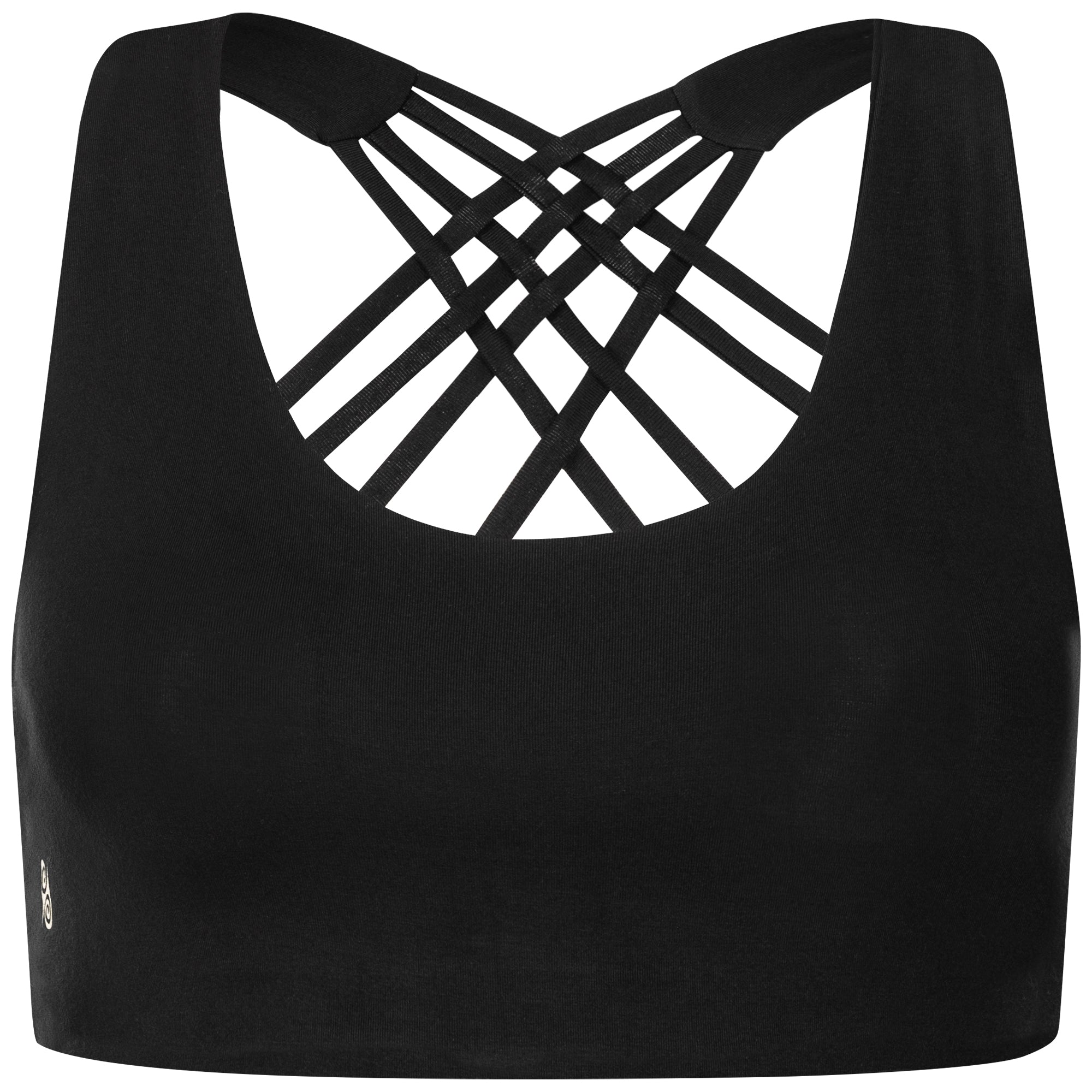 Yoga BH aus Bambus Mix - Criss Cross Black