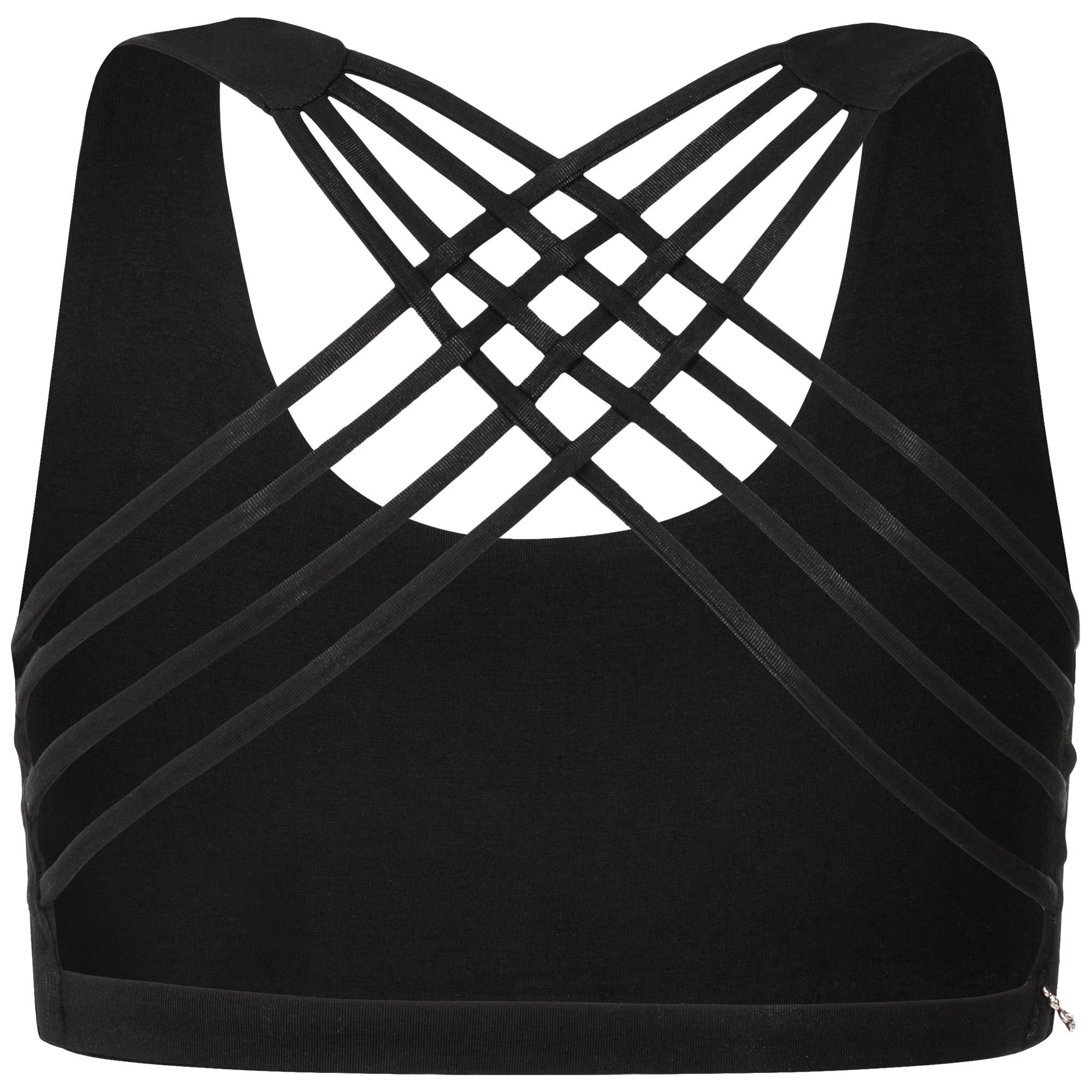 Yoga BH aus Bambus Mix - Criss Cross Black