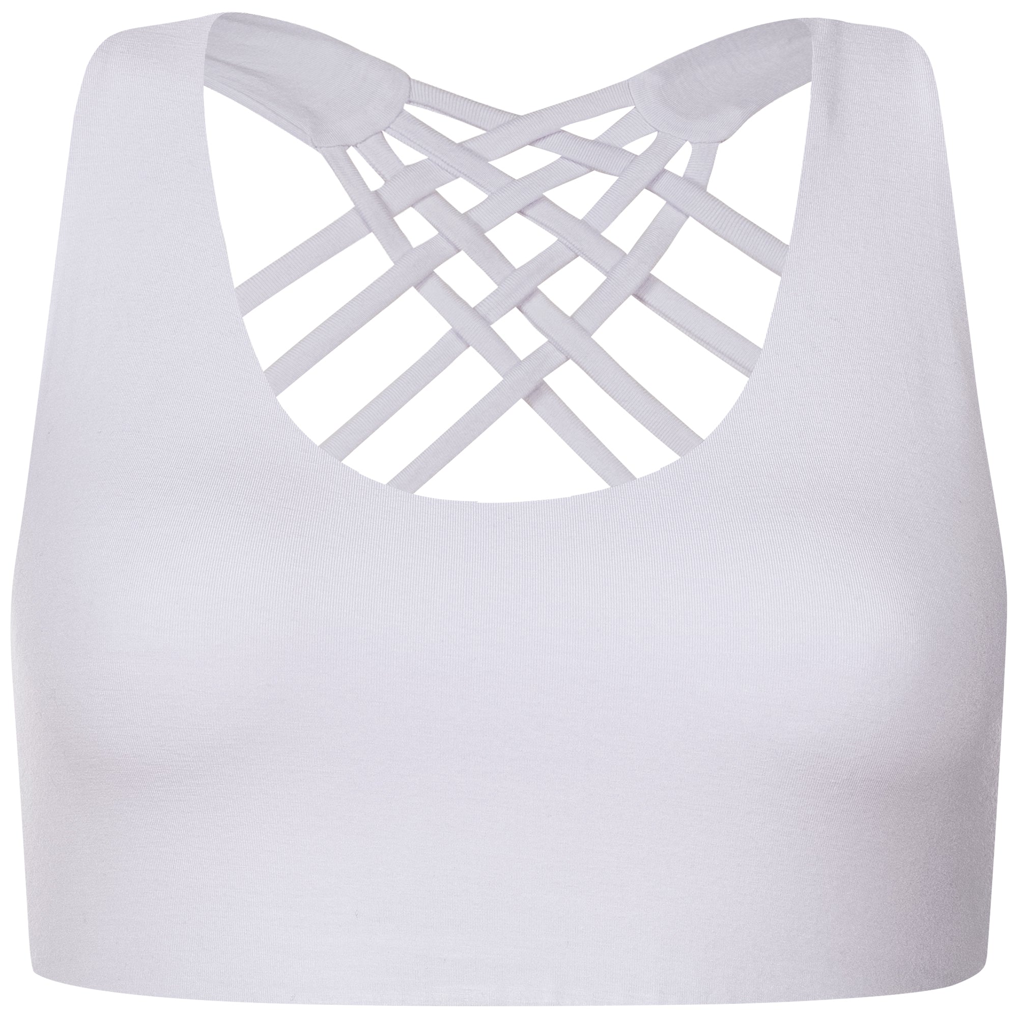 Yoga BH aus Bambus Mix - Criss Cross White