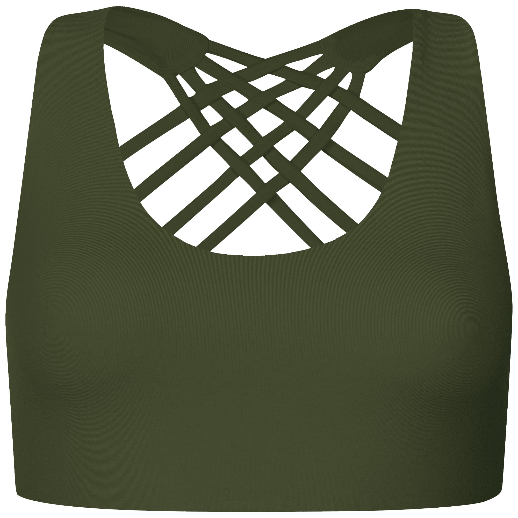 Yoga BH aus Bambus Mix - Criss Cross Deep Forest