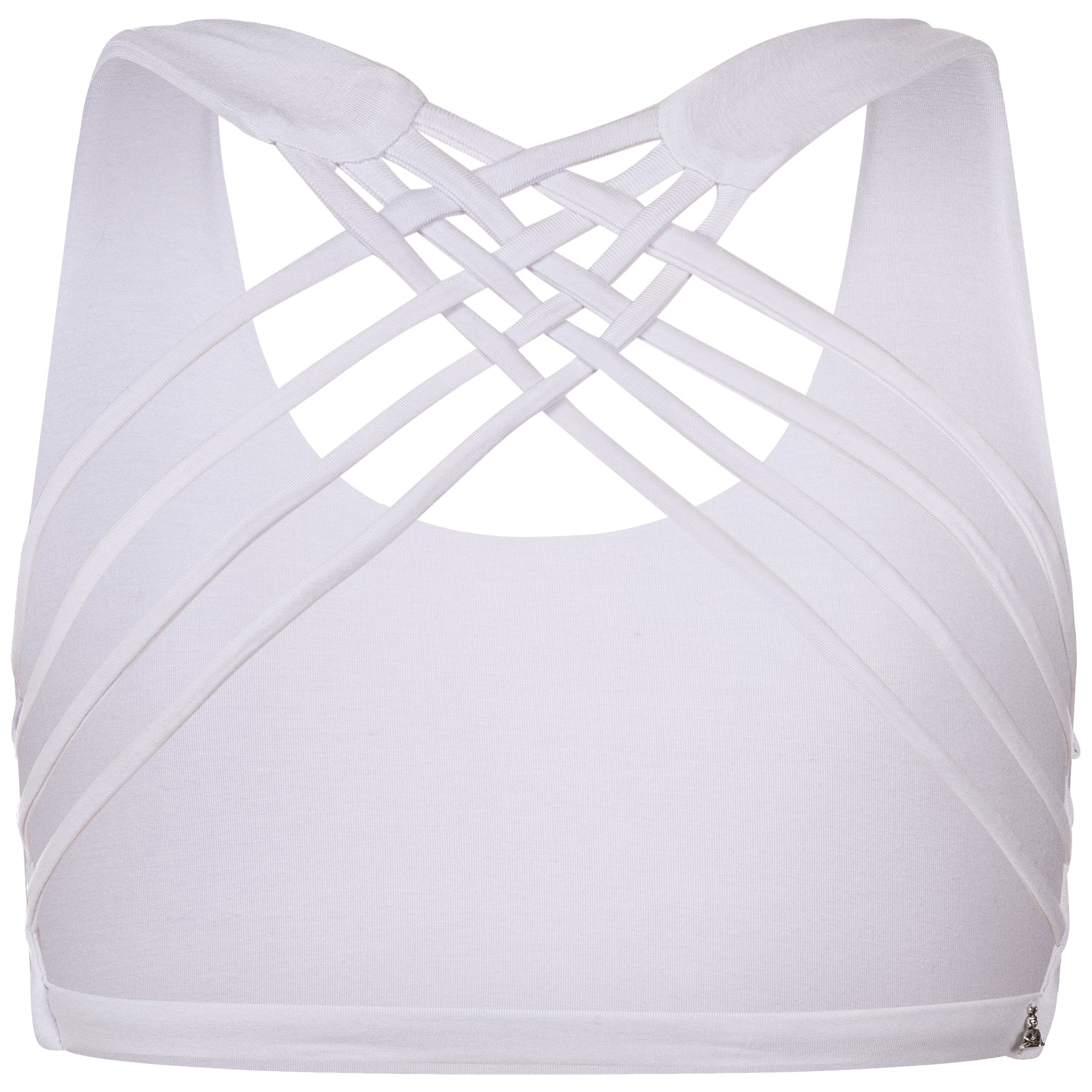 Yoga BH aus Bambus Mix - Criss Cross White
