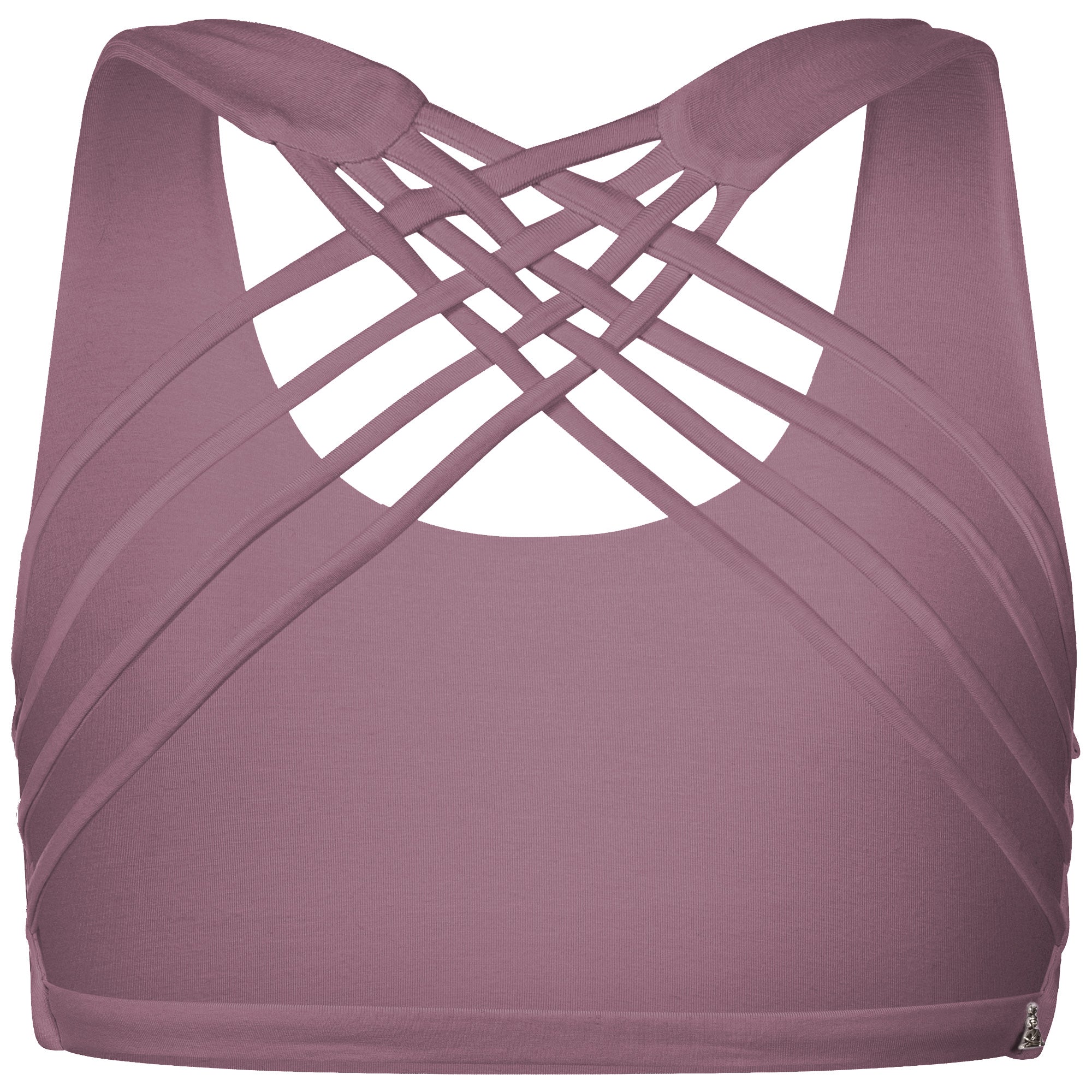 Yoga BH aus Bambus Mix - Criss Cross Eggplant