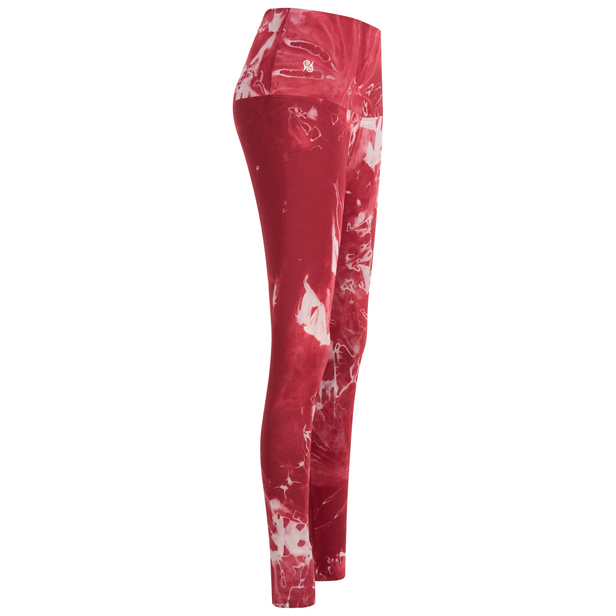 Yoga Leggings Damen aus Bambus Mix - Lost in Space Weinrot (Festes Material)