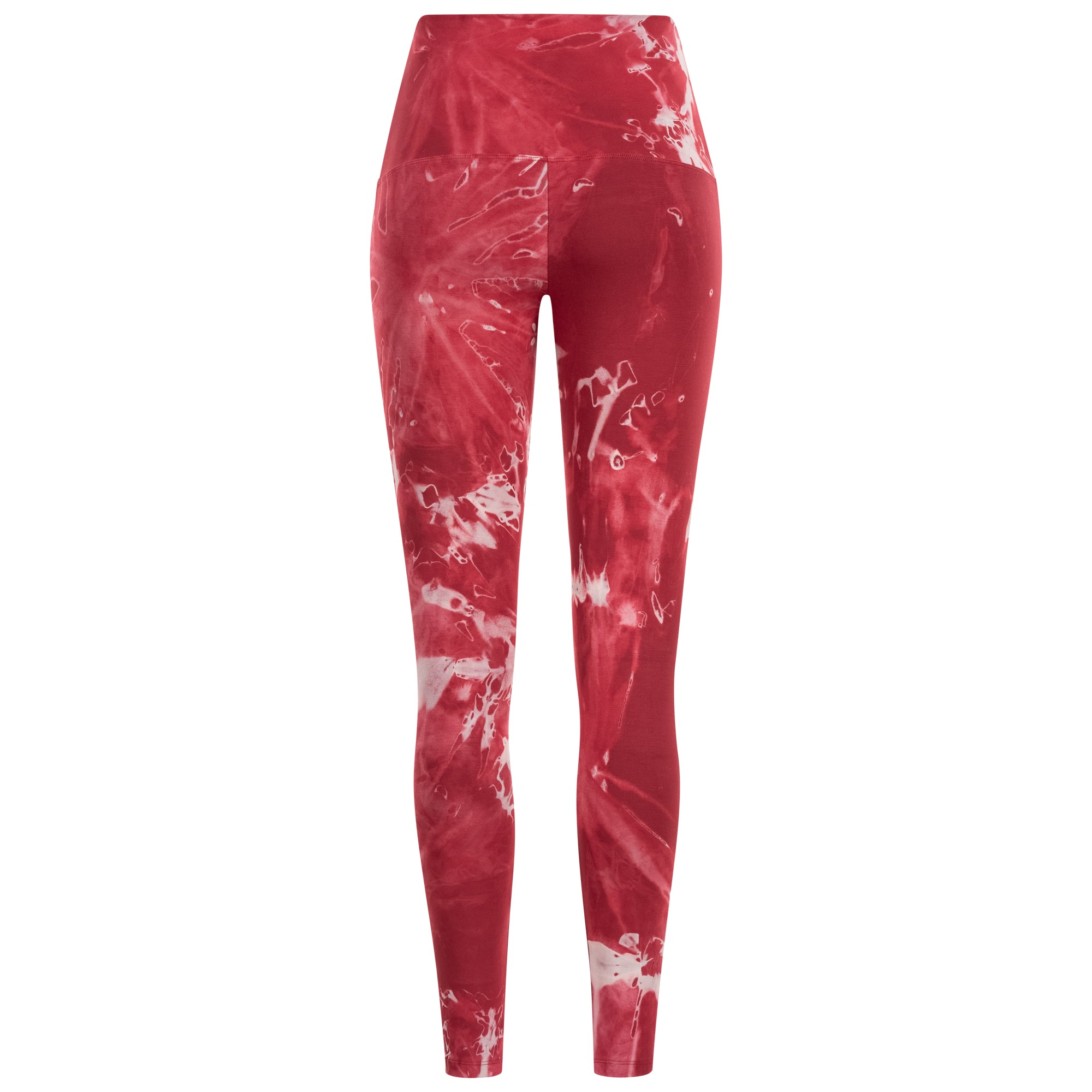 Yoga Leggings Damen aus Bambus Mix - Lost in Space Weinrot (Festes Material)