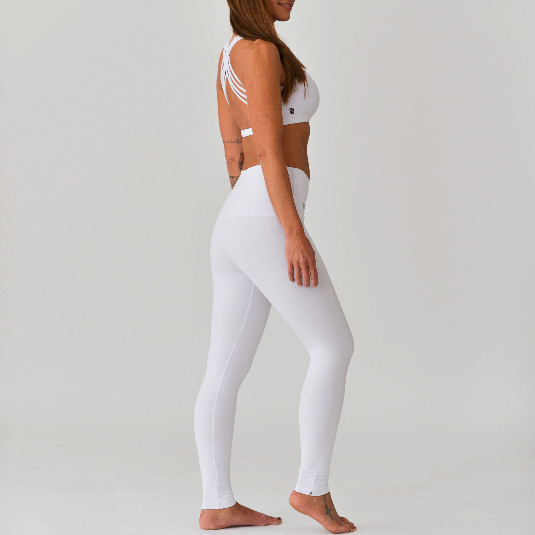 Yoga Leggings Damen aus Bambus Mix - Uni Weiß (Standard Material)