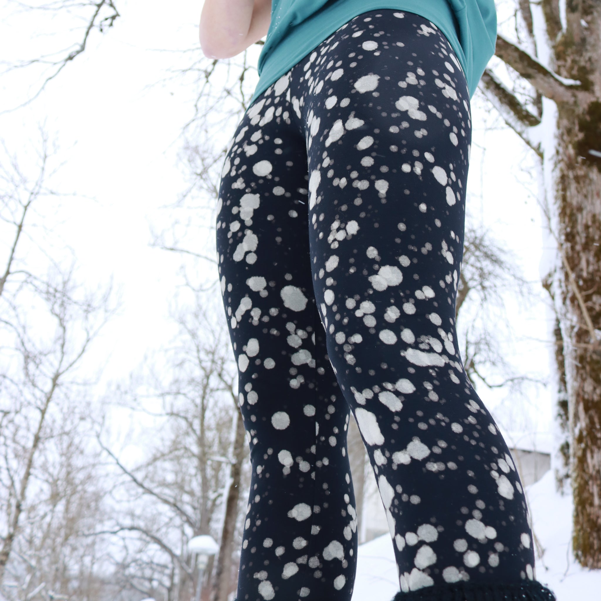 Yoga Leggings Damen aus Bambus Mix - Snowflake (Standard Material)