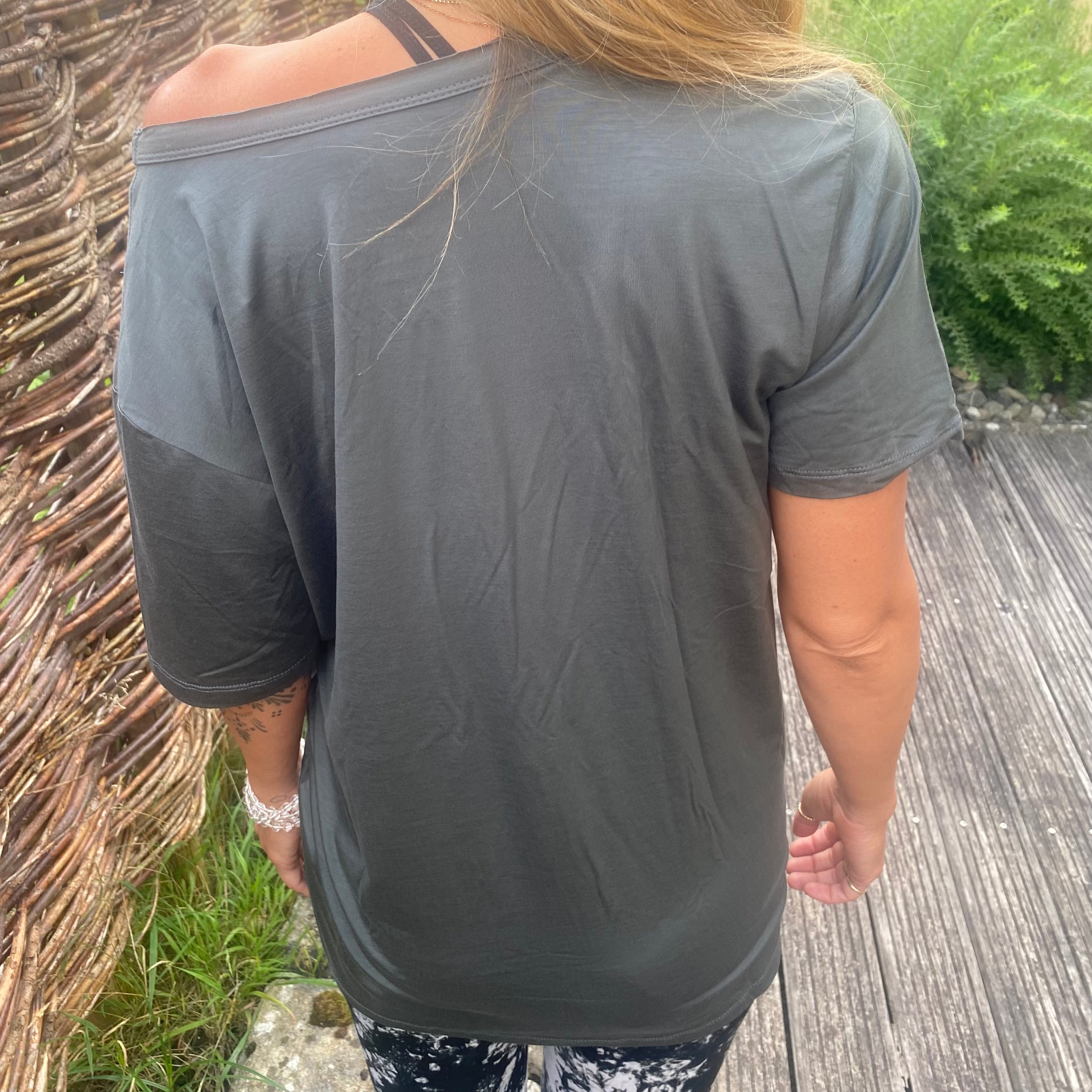 Oversize T-Shirt Grau aus Eukalyptus