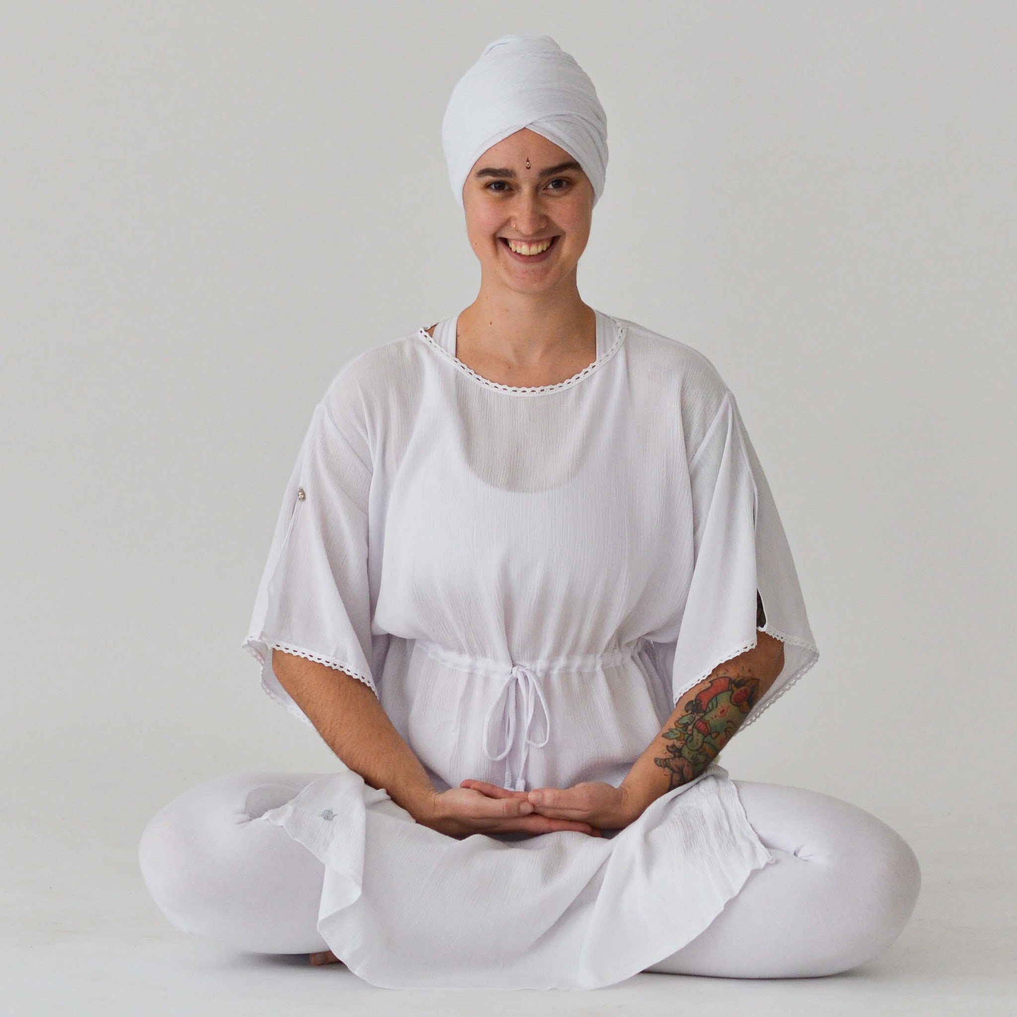 KOOSHOO Kundalini Yoga White Head Covering  Unisex, Organic Cotton Ba –  BocoLearningLLC