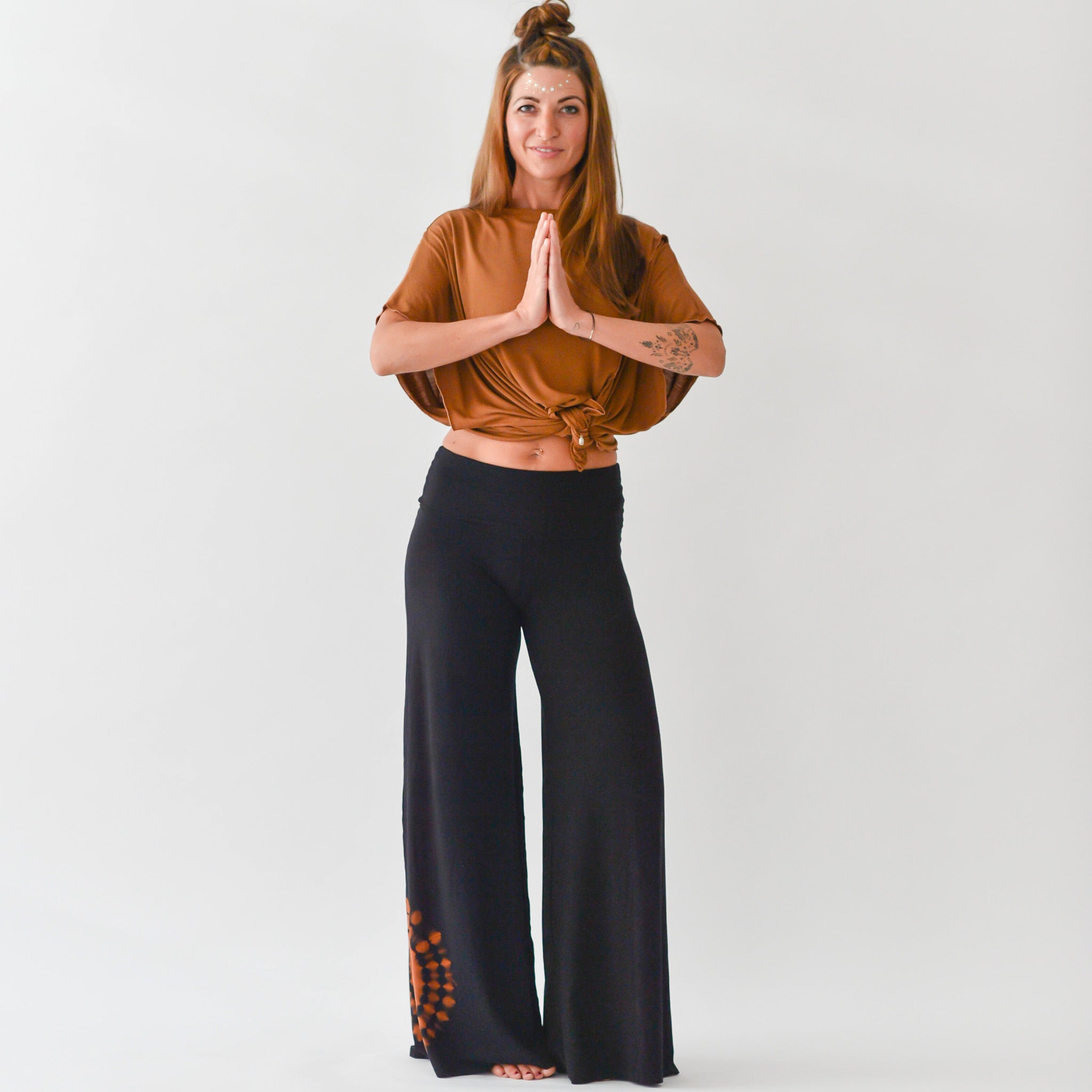 Retro 60's 70's Hippie Hipster Mosaic Women's Skinny Flare Pants | kayzers